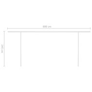 Ръчно прибираща се тента с LED, 6x3 м, оранжево и кафяво