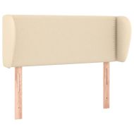 Горна табла за легло с уши, кремава, 103x23x78/88 см, плат