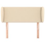 Горна табла за легло с уши, кремава, 103x23x78/88 см, плат