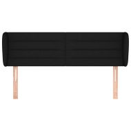 Горна табла за легло с уши, черна, 147x23x78/88 см, плат