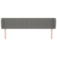 Горна табла за легло с уши, тъмносива, 203x23x78/88 см, плат