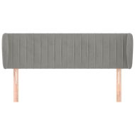 Горна табла за легло с уши, светлосива, 147x23x78/88 см, кадифе