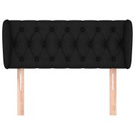 Горна табла за легло с уши, черна, 93x23x78/88 см, плат