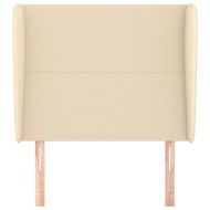 Горна табла за легло с уши, кремава, 103x23x118/128 см, плат