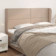 Горна табла с уши, капучино, 183x23x118/128 см, изкуствена кожа