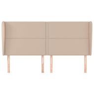 Горна табла с уши, капучино, 183x23x118/128 см, изкуствена кожа