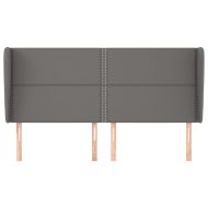 Горна табла с уши, сива, 203x23x118/128 см,кадифе