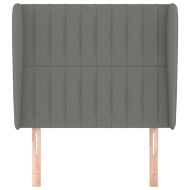 Горна табла за легло с уши, тъмносива, 83x23x118/128 см, плат