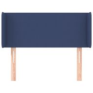 Горна табла за легло, синя, 103x16x78/88 см, плат