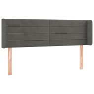 Горна табла за легло, тъмносива, 147x16x78/88 см, кадифе