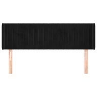 Горна табла за легло, черна, 147x16x78/88 см, кадифе