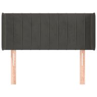 Горна табла за легло, тъмносива, 83x16x78/88 см, кадифе