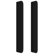 Горна табла за легло с уши, черна, 183x16x118/128 см, плат