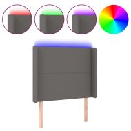 LED горна табла за легло, сива, 103x16x118/128 см