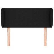 Горна табла за легло с уши, черна, 93x23x78/88 см, плат