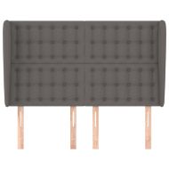 Горна табла с уши, сива, 147x23x118/128 см, изкуствена кожа