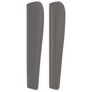 Горна табла с уши, сива, 147x23x118/128 см, изкуствена кожа