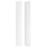 Горна табла с уши, бяла, 203x16x118/128 см, изкуствена кожа