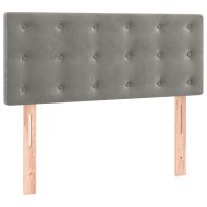 Боксспринг легло с матрак, светлосива, 90x190 см, кадифе