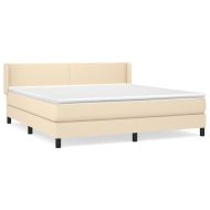 Боксспринг легло с матрак, кремава, 160x200 см, плат