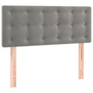 Боксспринг легло с матрак, светлосиво, 90x200 см, кадифе