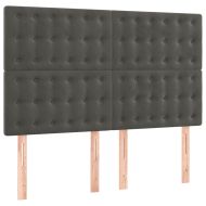 Боксспринг легло с матрак, тъмносиво, 140x200 см, кадифе