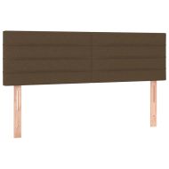 Боксспринг легло с матрак и LED, тъмнокафяво, 140x200 см, плат