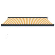 Прибираща се тента жълто и бяло 3,5x2,5 м плат и алуминий