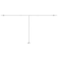 Автоматичен сенник LED сензор за вятър 600x350 см синьо и бяло