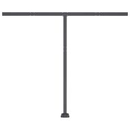 Ръчно прибиращ се сенник с LED, 350x250 см, жълто и бяло