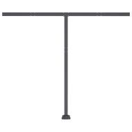 Ръчно прибиращ се сенник с LED, 350x250 см, синьо и бяло