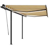 Ръчно прибиращ се сенник с LED, 3,5x2,5 см, жълто и бяло