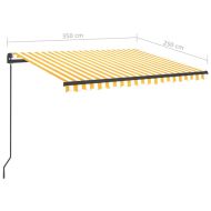 Ръчно прибиращ се сенник с LED, 3,5x2,5 см, жълто и бяло