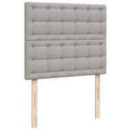 Боксспринг легло с матрак и LED, светлосиво, 120x190 см, плат