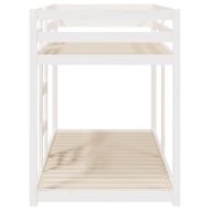 Двуетажно легло, бяло, 90x200 см, борово дърво масив