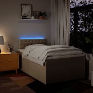 Боксспринг легло с матрак, кремаво, 120x200 см, плат