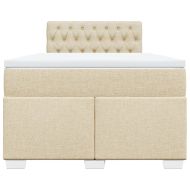 Боксспринг легло с матрак, кремаво, 120x200 см, плат