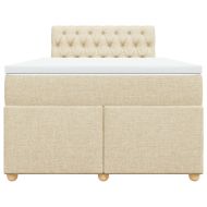 Боксспринг легло с матрак, кремаво, 120x200 см, плат