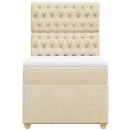 Боксспринг легло с матрак, кремава, 90x190 см, плат