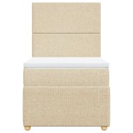 Боксспринг легло с матрак, кремава, 90x190 см, плат