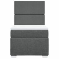 Боксспринг легло с матрак, тъмносив, 80x200 см, плат