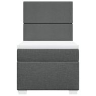 Боксспринг легло с матрак, тъмносив, 90x190 см, плат