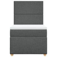 Боксспринг легло с матрак, тъмносиво, 100x200 см, плат