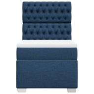 Боксспринг легло с матрак, синя, 90x190 см, плат