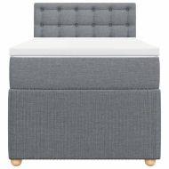 Боксспринг легло с матрак, светлосива, 90x190 см, плат