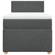 Боксспринг легло с матрак, тъмносиво, 90x200 см, плат