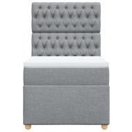 Боксспринг легло с матрак, светлосиво, 90x200 см, плат