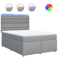 Боксспринг легло с матрак, светлосиво, 160x200 см, плат