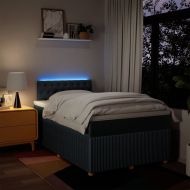 Боксспринг легло с матрак, синьо, 120x200 см, плат