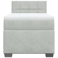 Боксспринг легло с матрак, светлосиво, 80x200 см, кадифе